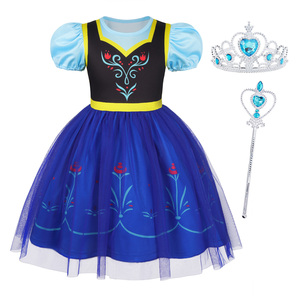 Carnaval Cosplay disfraces de niña Elsa Anna <span class=keywords><strong>Rapunzel</strong></span> vestidos disfraz de Halloween TV y película disfraz de princesa con varita de corona - Product Image 2