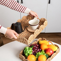 Hyacint Water Geweven Opslagmand Voor Desktop Snacks Gedroogd Fruit Bruiloft Fruit Bakje Opslag