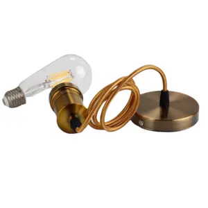 Tighten Down Twist Aluminum Heat Resistant for Decor Table Electrical Circuit Assorted Total Gold bronze E27 Bulb Retro Lamp Hol