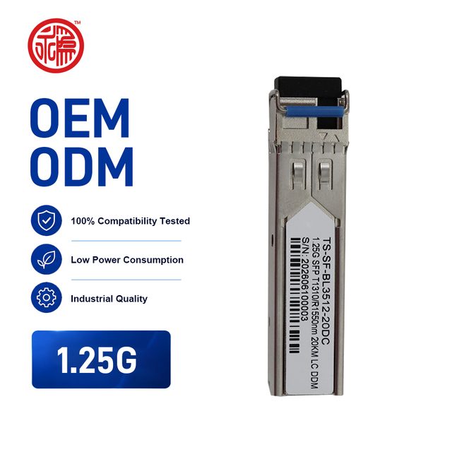 1.25G SFP Optical Transceiver Module 1310nm 20km Single Mode Fiber Duplex LC DDM for Gigabit Ethernet Network