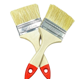 Pinceaux à peinture à manche en bois verni rouge, ensemble de pinceaux à peinture à queue rouge pour peintres et propriétaires de maisons - Product Image 1