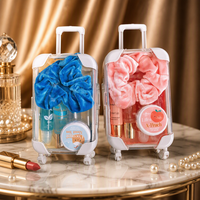 Lot de gloss à lèvres en gros avec logo personnalisé, emballage mignon en forme de mini-valise, cils en vison 3D, cils naturels de 3 mm, ABS recyclable
