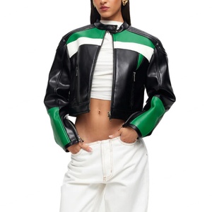 Nouveautés Prix de Gros Mode Rétro Décontracté Style Unisexe Veste en Cuir Vegan Style Racer - Product Image 5