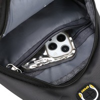 Sac de poitrine imperméable pour homme avec porte-bouteille latéral en maille, sac banane décontracté pour homme, sac à bandoulière en Oxford pour l'extérieur