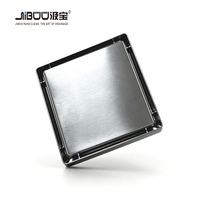Siphon de sol carré industriel en acier inoxydable haute performance 100x100, double usage, avec couvercle invisible encastré pour carrelage, anti-corrosion, pour salle de bain