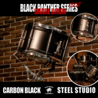 Tambourin Beatello Professional Black Panther Series 13x8 pouces en acier au carbone profond, modèle 1308 avec peaux en PVC |   Studio Live Rock