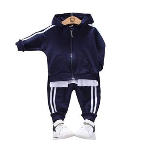 Conjunto de Dos Piezas de Algodón para Niños de 1 a 5 Años, Primavera-Otoño 2026, Sudadera con Capucha de Manga Larga a Rayas y <span class=keywords><strong>Pantalones</strong></span>, a la Moda - Product Image 6