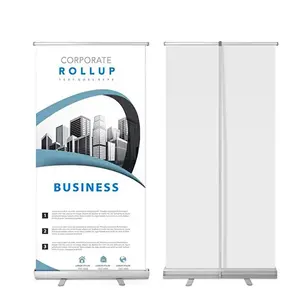 Wholesale Custom Exhibition Display Stand Banner Aluminum Retractable Roll Up Banner Stand For Outdoor Activity