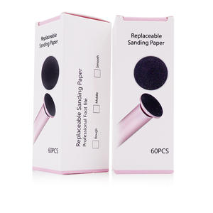 Fourniture directe d'usine 60 pièces #220 <span class=keywords><strong>papier</strong></span> de sable de ponçage remplaçable disque rond abrasif pied callosités en <span class=keywords><strong>bois</strong></span> Type de prise américaine - Product Image 5