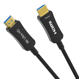 מותאם אישית HDMI Kabel זהב מצופה 10M 15M 20M 50M 100M HDMI 2.0 2.1 סיבים אופטיים כבל AOC HDMI 4K 8K