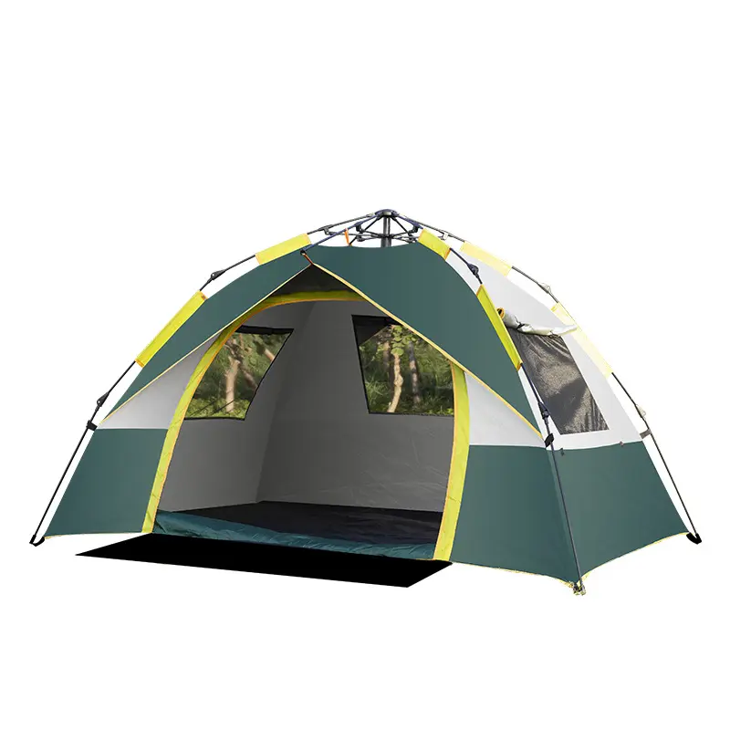 Туристическая палатка на 3-4 человек, автоматическая, с защитой от ветра и дождя, утолщенная, для отдыха на открытом воздухе и походов