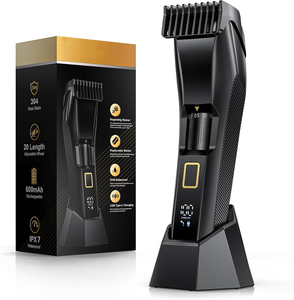 Recortadora de Barba para Hombre, 20 Longitudes Ajustables, Cuchilla de Acero Inoxidable, Recorte de Vello Facial, Resistente al Agua, Uso en Seco/Húmedo, Uso Doméstico - Product Image 1