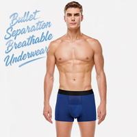 Nouvelle Tendance Sous-vêtements pour Hommes Boxers avec Support Scrotal et Poche de Séparation, Respirants, à Coupe Droite