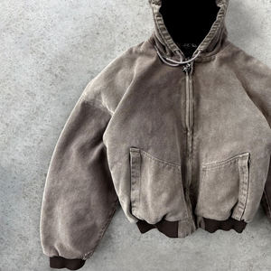 ผู้ผลิต OEM เสื้อฮู้ดดี้สีแบบกำหนดเอง ล้างสีแบบ Acid Wash ผ้าฝ้าย 500gsm เสื้อฮู้ดดี้สตรีทแวร์ - Product Image 2