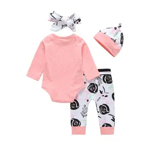 来自中国的Briantex新款婴儿服装4件套新出生的女婴服装儿童服装套装