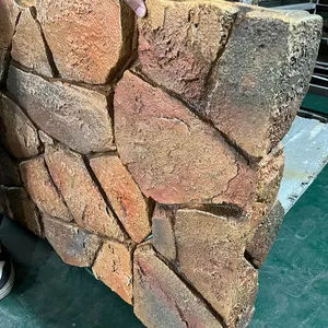 Fabbrica di fusione direttamente poliuretano cultura pietra parete di pietra pannelli di parete esterna rivestimento artificiale castello di pietra pannelli