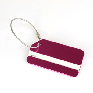 Custom Logo <b>Aluminum</b> <b>Luggage</b> Tags Identity Name Tags Steel Ring <b>Luggage</b> Tags Anti-Loss Travel Accessories - Product Image 3