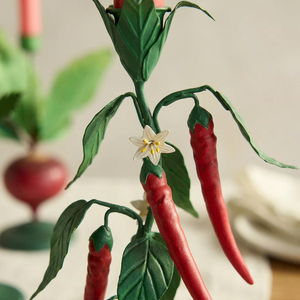 Portavelas de Hierro con Diseño de Chiles Verdes, Decoración para el Hogar, Metal Resistente, Diseño de Planta - Product Image 6