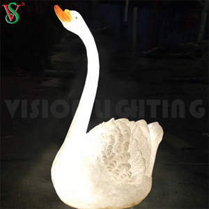 חיצוני קישוט פיברגלס בעלי החיים מואר אווז LED לבן ברבור 3D פיסול אור - Product Image 5