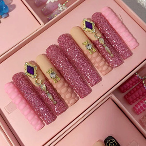 <span class=keywords><strong>Marbre</strong></span> Nail Art <span class=keywords><strong>Faux</strong></span> ongles emballés sur mesure étiquettes privées durables pour l'application au doigt directement du fournisseur d'ongles - Product Image 3