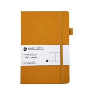 A5 Hardcover <b>Dotted</b> Linen Custom Fabric Leather Cover <b>Notebook</b> Planner - Product Image 6
