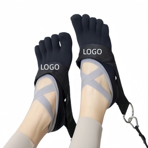 Chaussettes de sport, fitness, yoga et pilates de haute qualité à 5 doigts, antidérapantes, en pur coton, respirantes, anti-transpiration, avec logo personnalisé, vente en gros - Product Image 2