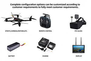 Drone FPV de 18 pouces, grande capacité de levage (15 kg), portée de 10 km, caméra 4K, châssis professionnel en fibre de carbone, télécommande, RTF, UAV - Product Image 5