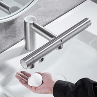 Robinet de lavabo de salle de bain automatique moderne 3 en 1 avec capteur, valve en céramique, fonction de séchage et de savon