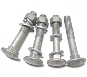 สลักเกลียวหัวกลมแบบกัลวาไนซ์ LeGood พร้อมแหวนสปริงแบบแบนและน็อตหกเหลี่ยม - Product Image 1