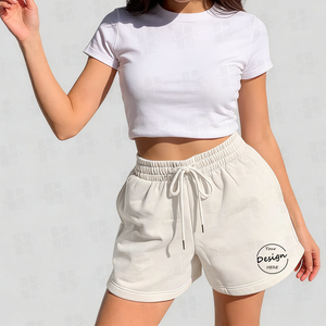 Pantaloni sportivi estivi con elastico in vita pantaloncini Casual da donna pantaloni larghi larghi da donna alla moda pantaloncini <span class=keywords><strong>bianchi</strong></span> per ragazze - Product Image 5