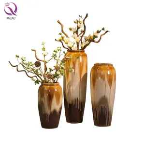 Jingdezhen Handmade Kiln Floor Ceramic Vase European Creative Dry Branch Pot Flower Pot landing vase Hotel Club Decoration