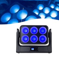Projecteur de scène mobile extérieur IP65 1200W 6*200W RGBW COB Inclinable 200 °   Lumière stroboscopique à contrôle par points