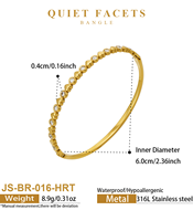 Bracelet rond en acier inoxydable 316L plaqué or 18 carats avec zircon cubique 5A serti clos pour femme