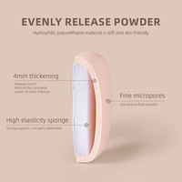 Éponge de maquillage rose doux personnalisable, lavable, pour fond de teint et poudre, avec boîte anti-poussière, outils de maquillage