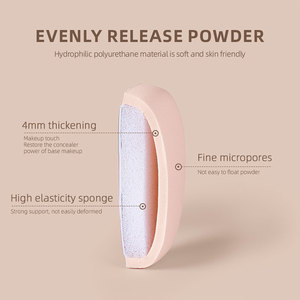 <span class=keywords><strong>Puff</strong></span> de maquillaje <span class=keywords><strong>rosa</strong></span> suave personalizable <span class=keywords><strong>Puff</strong></span> de polvo de base cosmética lavable con caja de polvo - Product Image 5