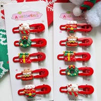 XINGXIN Pince à cheveux en résine faite à la main pour enfants, motif dessin animé de Noël, accessoires capillaires de Noël en forme de Père Noël, bec de canard