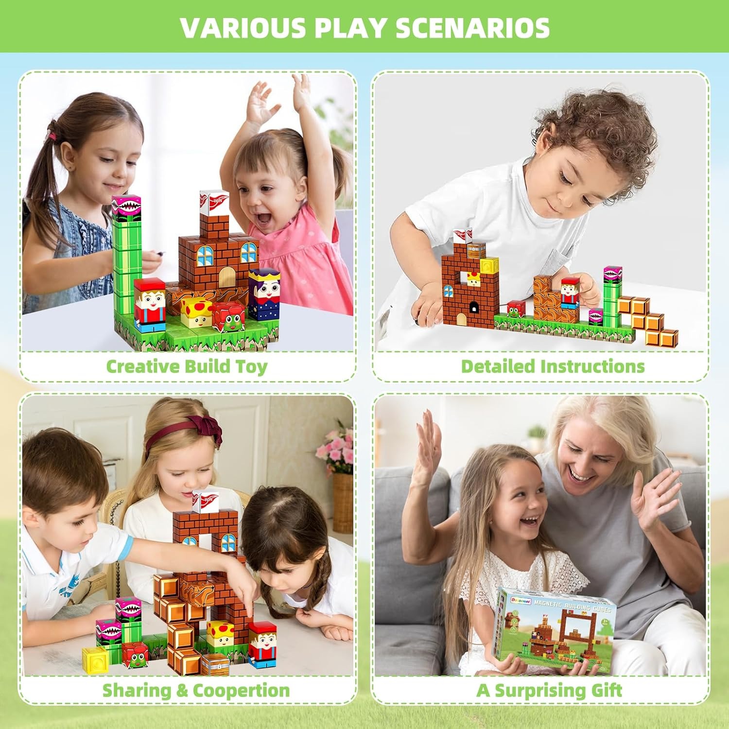 EQUIS GOVICENS Bloques Magnéticos 102 Piezas – Set De Construcción 2x2cm Para Niños De 6 A 10 Años (Imanes Fuertes) Regalo Niños