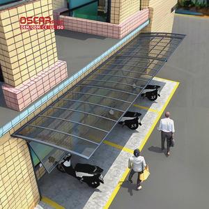 Abri de voiture autoportant incliné en aluminium pour 1 véhicule avec toit en pente, idéal pour couvrir une véranda extérieure ou un parking dans les zones résidentielles - Product Image 1