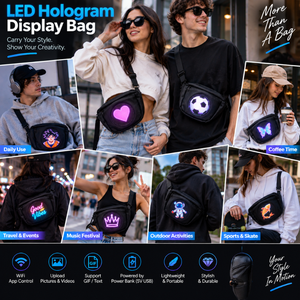 Sac bandoulière avec écran holographique WiFi de 12 cm – Transformez votre sac en écran 3D mobile HoloPack HoloBag Sac à écran holographique - Product Image 5