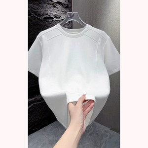 T-shirt décontracté pour homme, col rond, manches courtes, coupe classique, en toile polyester/coton, respirant, léger, pour tous les jours - Product Image 4