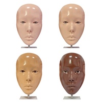 Masque de Modélisation pour Débutants en Silicone et Cuir, Panneau d'Entraînement au Maquillage Complet du Visage, Outil d'Entraînement au Maquillage