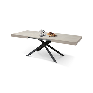 Carole Extendable <b>Dining</b> <b>Table</b> 160x90 Pearl Elm Melamine Top Metal Base Internal Use - Product Image 1
