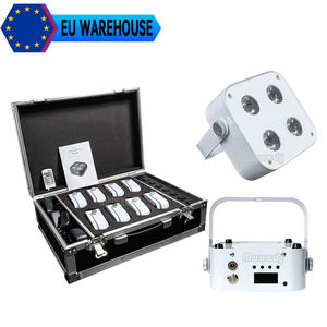 Pin uplight mệnh ánh sáng với 4x12W rgbwauv LED uplighter Mini IR4 uplights đám cưới DJ Party không dây <span class=keywords><strong>DMX</strong></span> & IR từ xa - Product Image 1