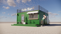 Bar conteneur préfabriqué de 20 pieds en kit avec panneaux sandwich pour café et bureau – Design moderne et écologique