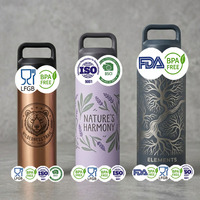 Bouteille de sport en acier inoxydable durable avec revêtement en poudre, isotherme, anti-fuite, pour la salle de sport et les voyages