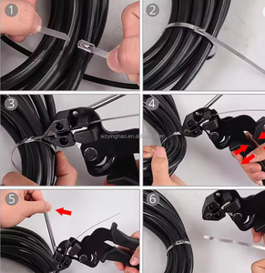 Alicates para Bridas de cable, herramienta manual de bridas de acero inoxidable, autoblocante correa de sujeción, herramienta de corte de alta calidad, cortador de cremallera automático <span class=keywords><strong>Tensi</strong></span> - Product Image 4