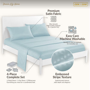 Juego de Ropa de Cama de Poliéster con Relieve Elegante DL - Acabado Brillante, Patrón Texturizado, Calidad de Hotel, Logotipo OEM/Personalizado - Product Image 3