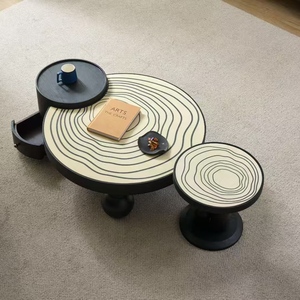 Modern French <strong>TV</strong> <strong>Stands</strong> <strong>Retro</strong> Cream Solid Wood Storage Cabinet Home Furniture Living Room <strong>TV</strong> <strong>Stand</strong> and Coffee Table Set - Product Image 3