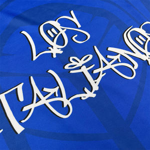 Camiseta de fútbol para hombre con estampado de sublimación, diseño de poliéster azul, ropa deportiva de diseño personalizado - Product Image 5