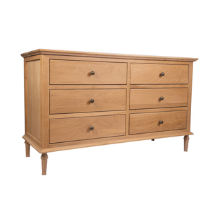 White Oak Wooden Bedroom Furniture with 6 Chest of <strong>Drawers</strong> Geometric Fretwork <strong>Drawer</strong> Front for Home or Living Room Use - Product Image 3